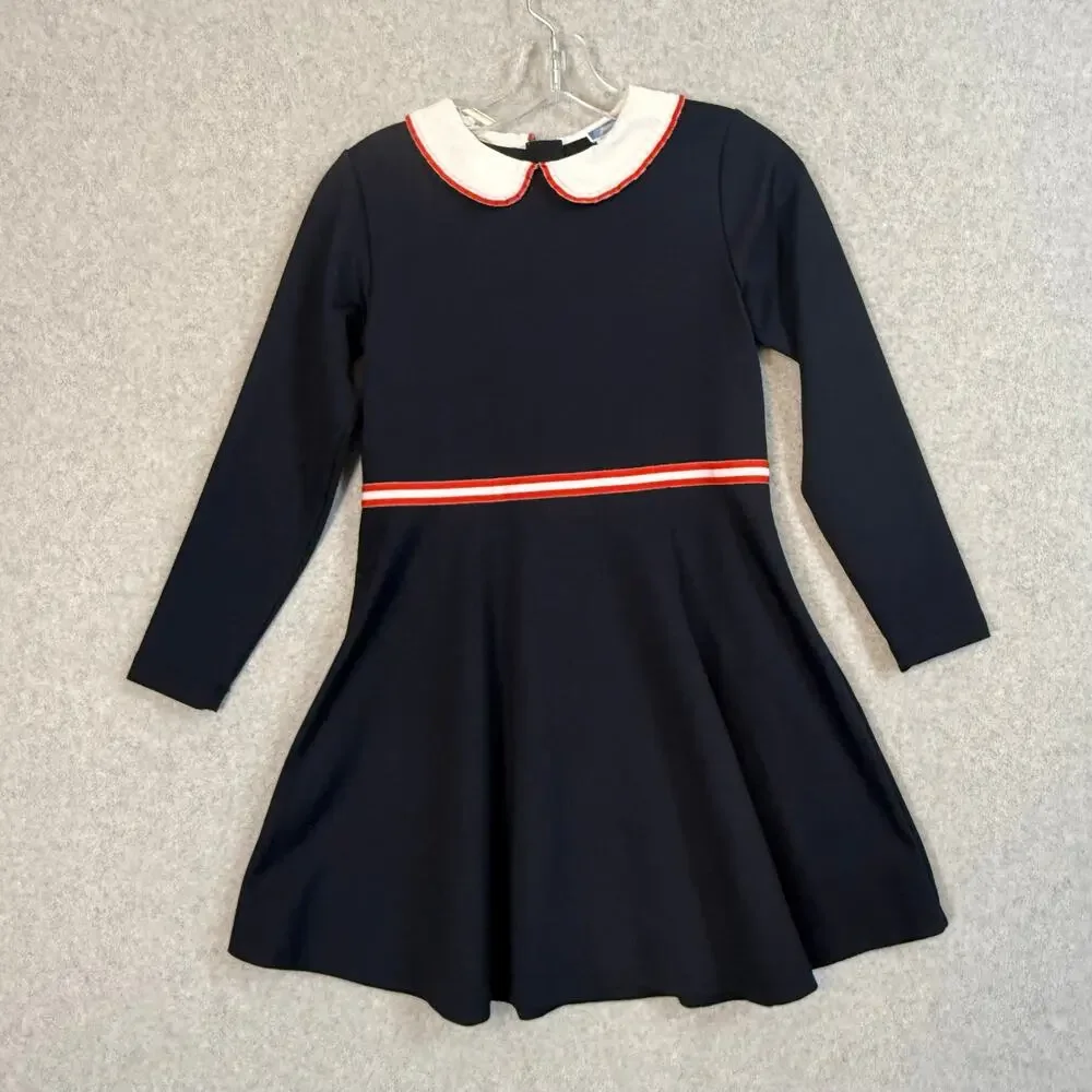 Jacadi Paris Milano Dress Girls Size 12A/Y Peter Pan Collar Event Preppy France